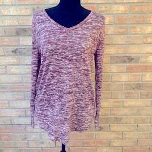 Faded Glory Lightweight Burgandy V-neck Sweater (S)